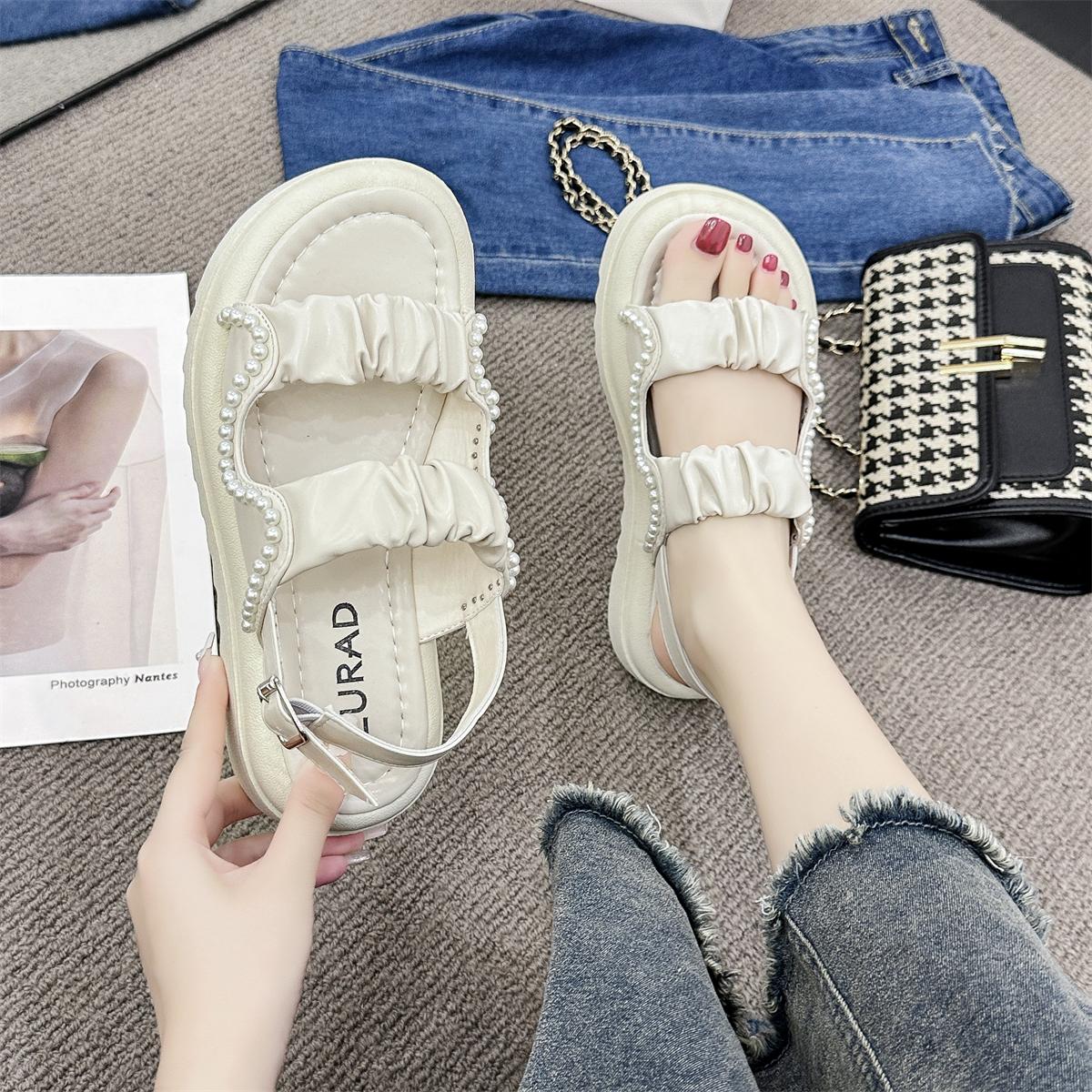 LURAD WL210 Sandal Wanita Modis Motif Polos Mutiara Tali Belakang Sandal Cewek OOTD Santai Ringan Nyaman Dipakai LURAD WL210 Sandal Wanita Modis Motif Polos Mutiara Tali Belakang Sandal Cewek OOTD Santai Ringan Nyaman Dipakai