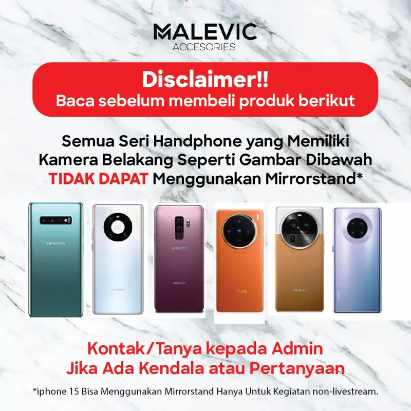 [MA] V1 MIRROR STAND / KACA BERDIRI LIVE / ALAT KACA UNTUK LIVE / ALAT VIRAL KACA LIVE / ALAT UNTUK LIVE/ ALAT CONTENT CREATOR/ AKSESORIS SELFIE 1
