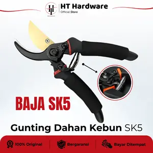 HT Hardware Gunting Dahan Kebun Stainless Steel SK5 - Gunting Taman, Ranting, Tanaman, Bunga, Tajam & Ringan