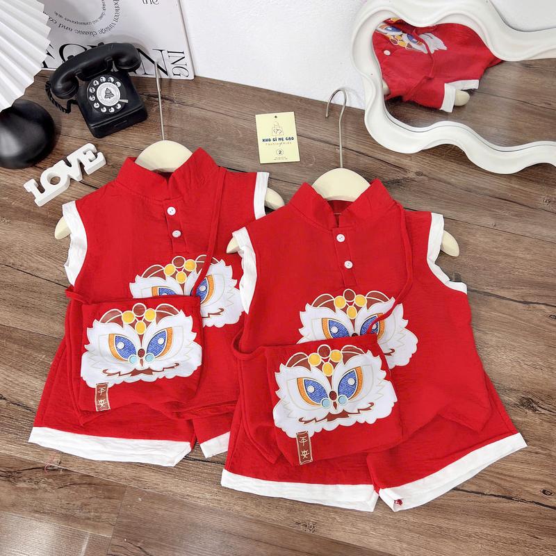 [TẶNG TÚI ĐEO TRUNG THU] Bộ Quần Và Áo Ba Lỗ Trung Thu in Hình Dễ Thương Cho Bé Trai. Chất Đũi Tơ mát mẻ,thoải mái, k co giãn, in Hình Dễ Thương. Phong Cách Hàn Quốc, Dễ Thương. 8-30kg, set đi chơi trung thu