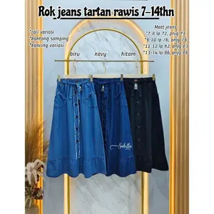 Rok Jeans Anak 7-14 Tahun / Rok Jeans Anak Tanggung