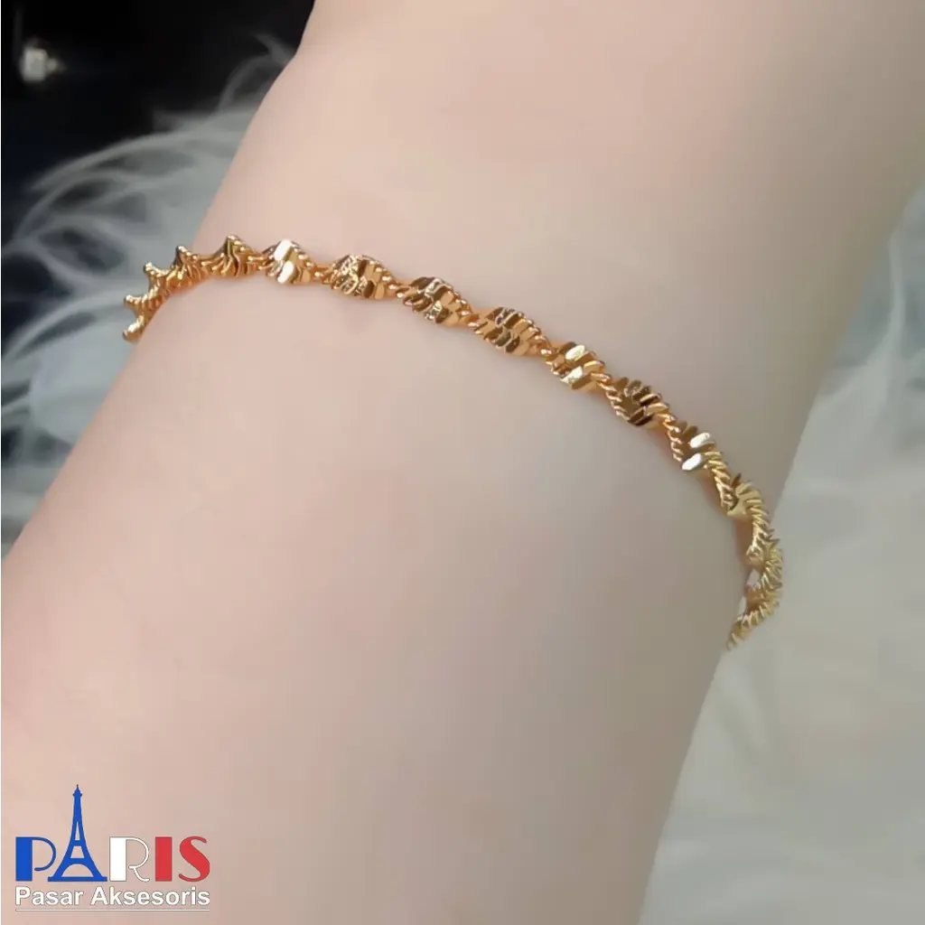 Gelang Tangan Melintir Emas