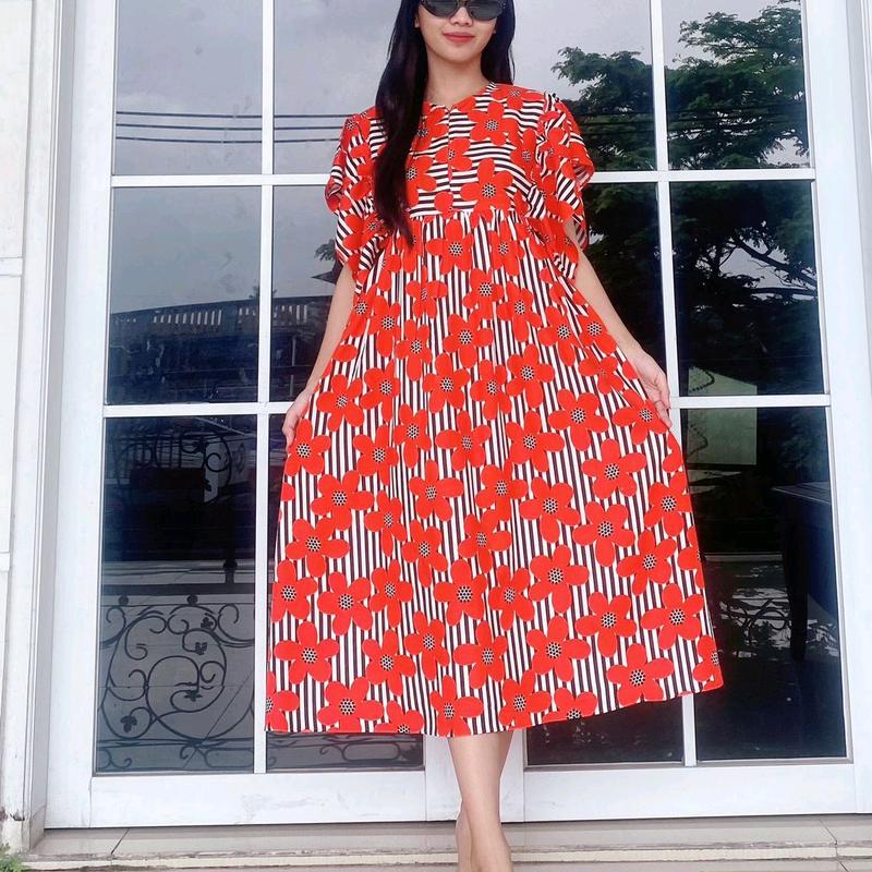 DASTER SANTAI SANDRINA/SANTAI/MUSIM PANAS Wanita Dress Motif 2