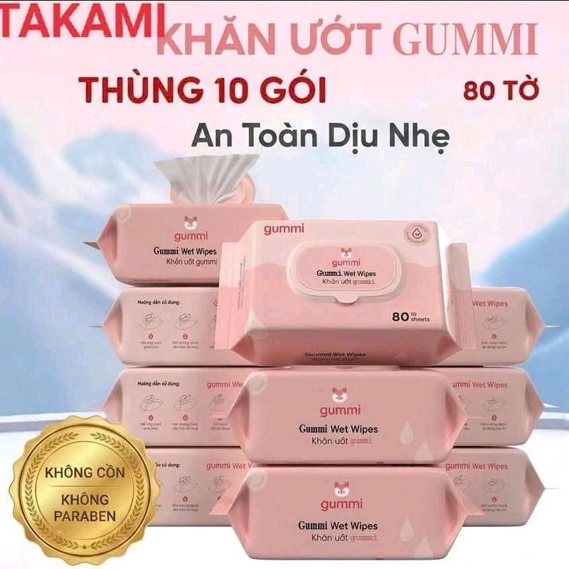 Thùng Khăn Ướt KOTO 10 Gói x 80 Tờ - Không Mùi Dịu Nhẹ Cho Bé