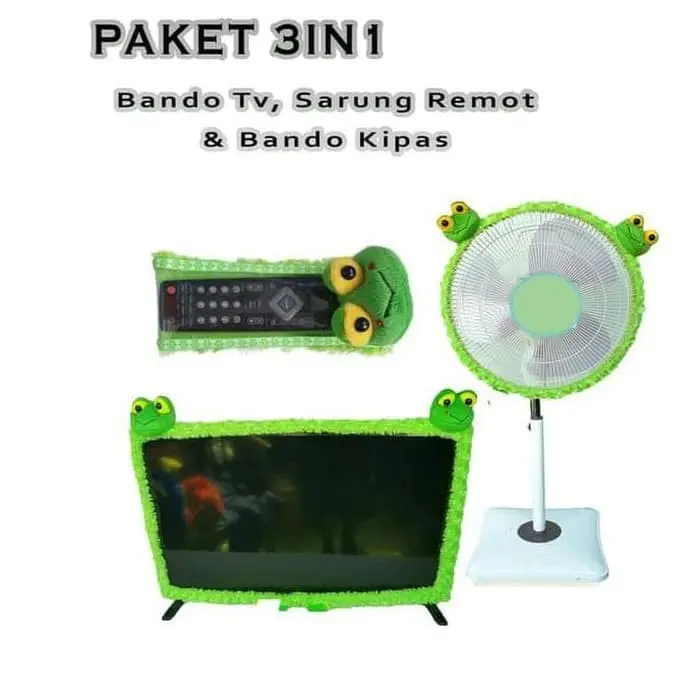 Bando Set 3IN1 Tv 14-32inch, Kipas & Remot karakter kartun