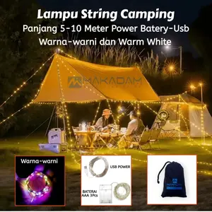 Lampu Hias Warna Warni Dekorasi Tenda Camping Glamping Outdoor Waterproof Makadam Thumbler Lamp Baterai Usb 5 10 Meter
