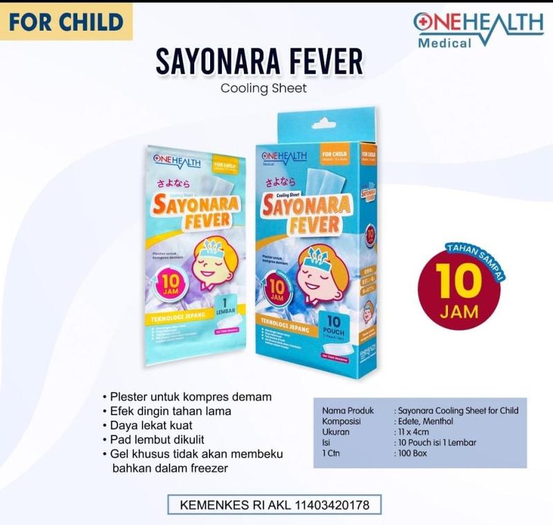 Product Introduction of NEHEALTH SAYONARA FEVER 11 X 4 CM Plester Demam / Plester Kompres Demam / Kompres Penurun Demam Perbox Isi 10 Pcs 1