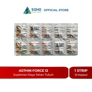 Asthin Force 12 @1strip 10 kapsul - Suplemen Natural Astaxanthin