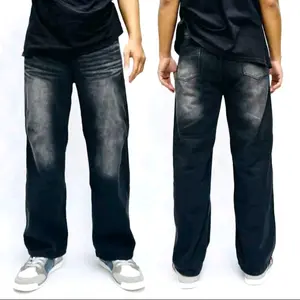 celana panjang baggy jeans Skena whisker celana gombrong denim pria distro yang masih tranding sekarang