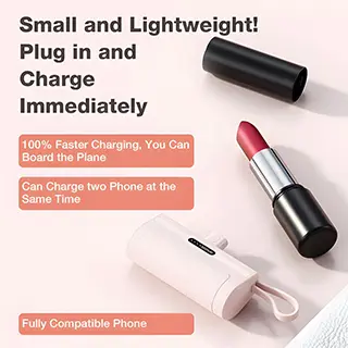 Powerbank HEYCUTE Levantenpawer 5000mAh Mini Fast Charging Support Lightning dan Type C Baterai Ponsel 5