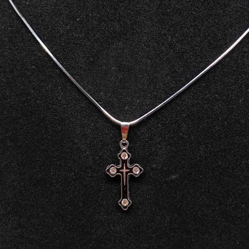 KALUNG TITANIUM STAINLEES STELL PRIA WANITA ANTI KARAT MODEL LIONTIN SALIB TERBARU TIDAK LUNTUR 3