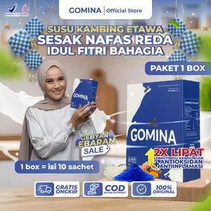 GOMINA Susu Kambing Etawa Dengan Spirulina Untuk Redakan Batuk & Sesak Nafas - BPOM Halal MUI - 1 Box