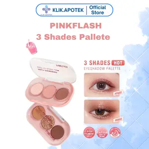 PINKFLASH 3 Shades Eyeshadow Palette Giltter High Pigment Easy To Blend Lasting