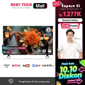 【4.4】Expose Smart TV 32/43 Inch TV Android 12 borderless mirrored Dolby Audio TV WI-FI