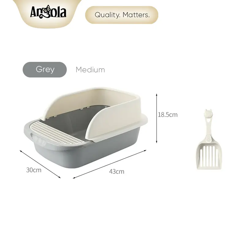 ANGOLA Cat Litter Box M06 Tempat Bak Pasir Kucing Tempat Pup Toilet Kucing 8