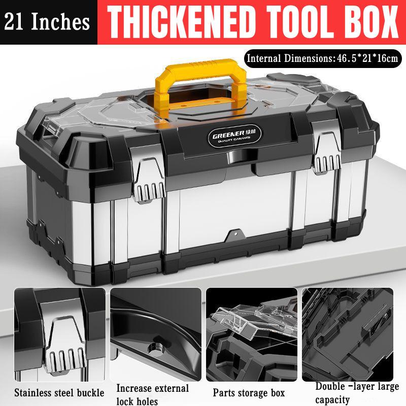 Toolzone 21 Inches Double Layer Toolbox Organizer Box with Transparent ...