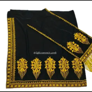 Kain Bordiran Motif Pintu Aceh Set Selendang/Kain Songket Aceh Bordir Pintu Aceh Cantik dan Mewah