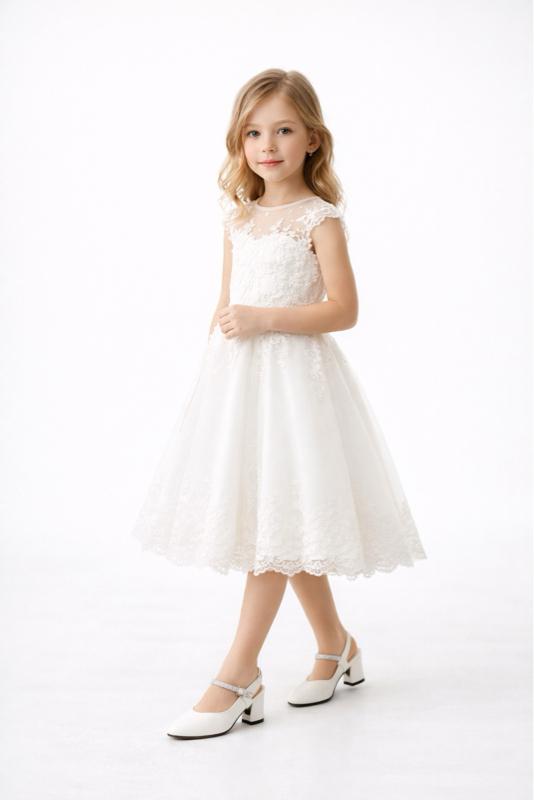 S&B Sepatu Heels Anak Perempuan Ber Hak Ukuran 26 Sampai 35 Shoes dengan Desain Elegan dan Tali Berhias