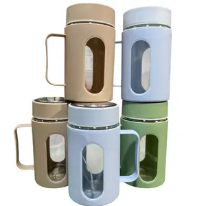 Gelas Termos Kaca Pakai Gagang 500ml [TANPA BOX]