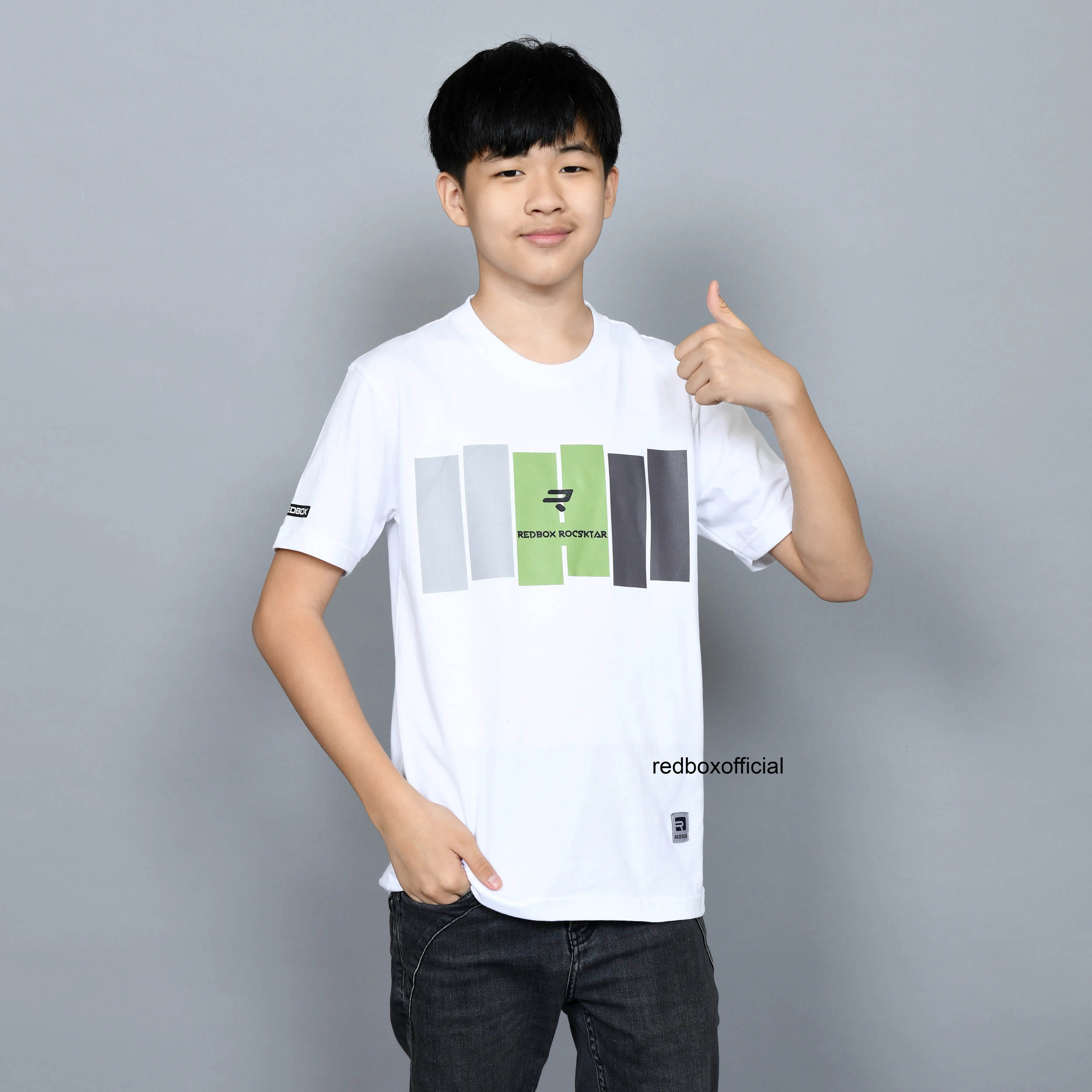 Baju Kaos Anak Tanggung Laki Laki Premium Distro Kekinian Clothing Karakter Katun Combed Putih REDBOX Original Fashion