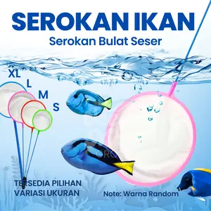 Serokan Halus Jaring Bulat Aquarium Serok Kecil Saringan Kotoran Ikan Hias Seser Kutu Air Artemia Cupang Kutir Akuarium