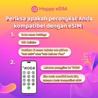 Gambar Happyesim Indonesia esim Roaming Telkomsel/XL Indonesia 1GB 7 Hari | Solusi IMEI Blokir | IPHONE Inter - Total 500MB 7Hari dari Happyesim Kota Tangerang 4 Tokopedia