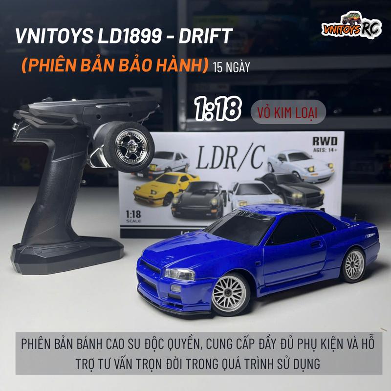 Xe Drift Điều Khiển Từ Xa VNITOYS LD1899 GT-R R34 – Hợp Kim Đánh Lái Mượt 180 Tốc Độ Cao Gyro Cân Bằng 1 16 pin sạc