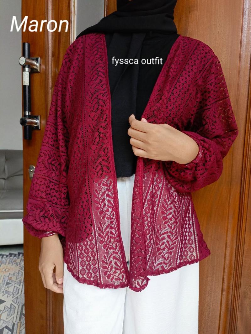 Product Introduction of malika vest / rompi brokat / kardigan outer brokat 6