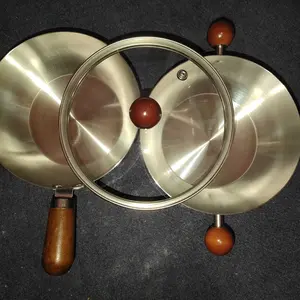 [PO 75 HARI] Funnycook Panci Sauce Pan Set Gemoy Lucu Stainless Steel Diameter 16cm Dengan Gagang Kayu Anti Panas dan Tutup Kaca Tebal Kitchenware