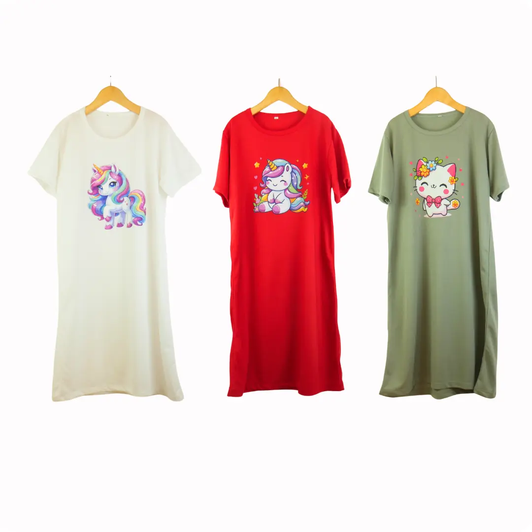 65 Ribu 3 pcs Daster Dress Anak Perempuan Lengan Pendek Fashion Cantik