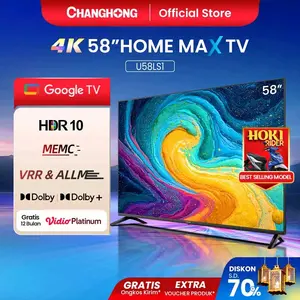 Changhong 4K 58 Inch Google Smart Tv Home Max Dolby+ Audio Dbx Digital Tv Google Netflix (U58Ls1)