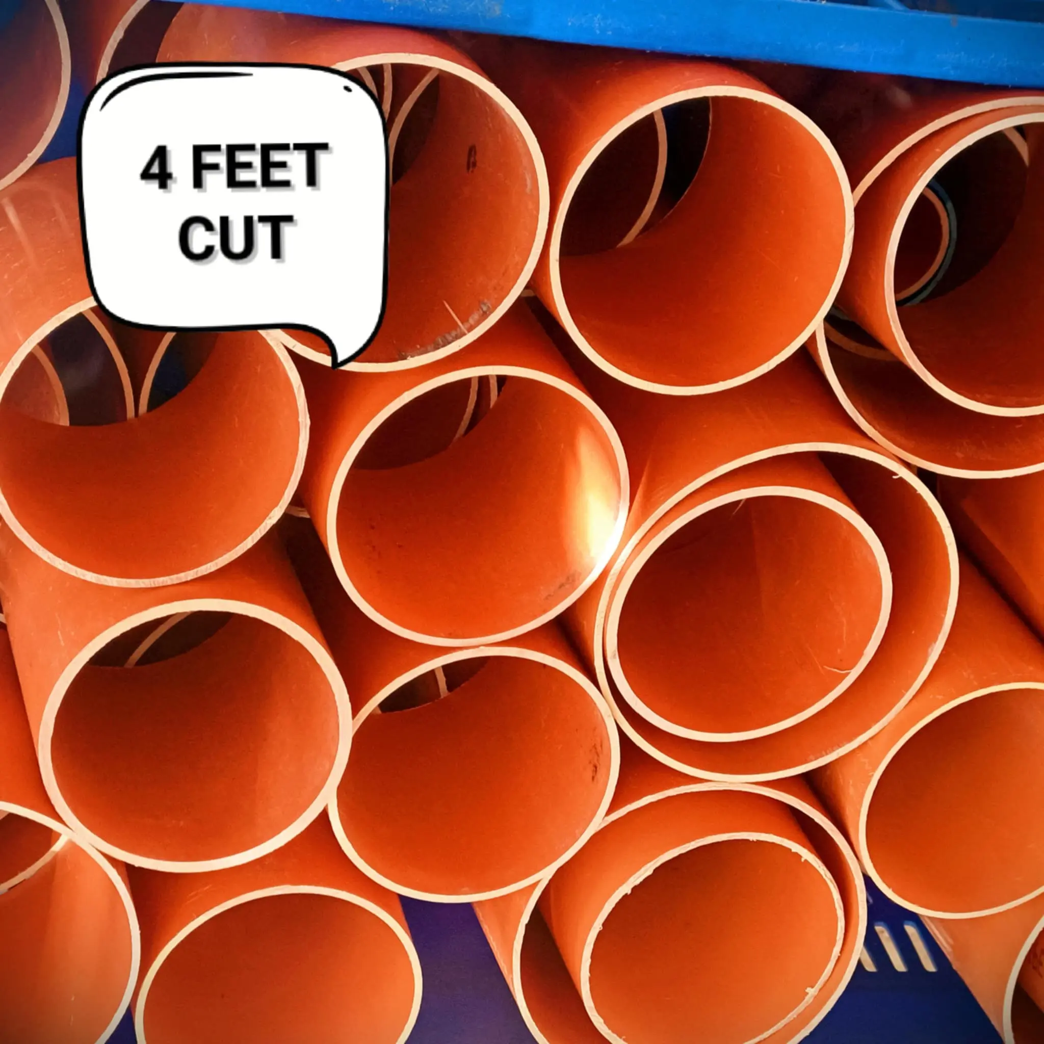 BIOPIPES PVC Orange Pipe DIAMETER : 2 3 4 6 8 INCH | 4 Feet Cut 1 Meter ...