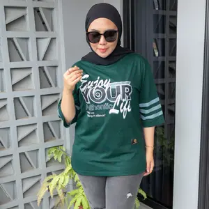 Xvlore | Terbaru Kaos Atasan baju wanita Oversize motif terbaru [ Enjoy your Life ] Katun 20s