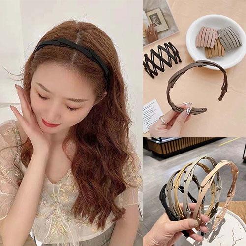 DP16 Bando Lipat Polos Wanita Pria Anak Aksesoris Rambut Fashion Korea Headbands 6