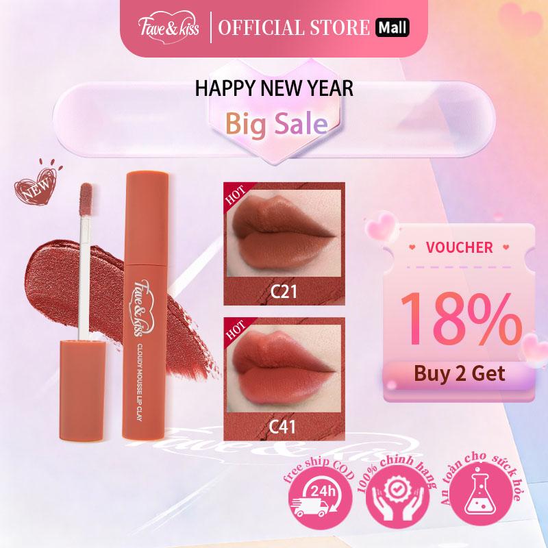  FaveKiss Son Bùn C31 Cloudy Mousse Lip Clay Cây Son Nhẹ Môi Che Vân Môi 