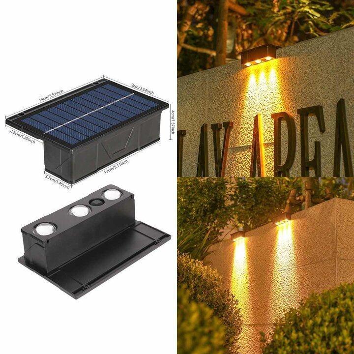 Product Introduction of Outdoor 3Led Solar wall Light IP65 Waterproof Automatic Sensor Warm garden Lamp for home Fence Courtyard Gate village Street decoration 6