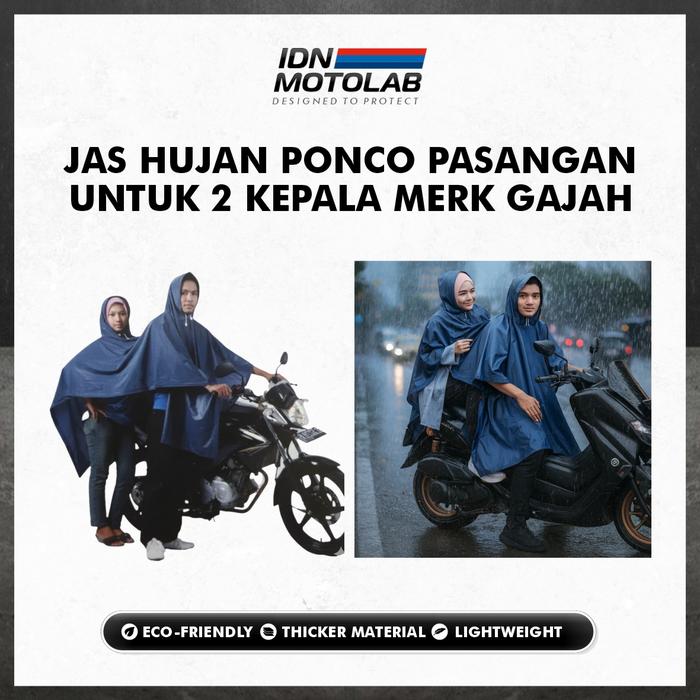 Gambar Jas Hujan Ponco PASANGAN COUPLE Waterproof Anti Air GAJAH Berkualitas dari Motocraft IDN Kab. Tangerang Tokopedia
