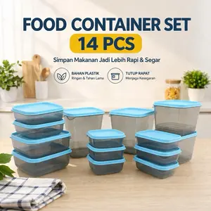 Food Container Set 14 Pcs Penyimpanan Makanan BPA Free Dengan Desain Praktis Cocok Untuk Microwave Dan Freezer