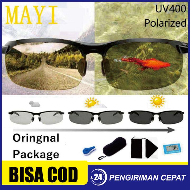 Kacamata photocromic keren anti silau siang malam bisa buat paser ikan dan berkendara kacamata  sunglass Lensa 2