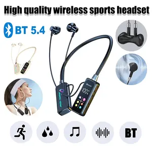 HD Screen Bluetooth Neckband Headphones Headphone Leher Bluetooth 5.4 Outdoor Sports Headset with Mic HiFi Stereo Noise Reduction Long Battery Life Waterproof