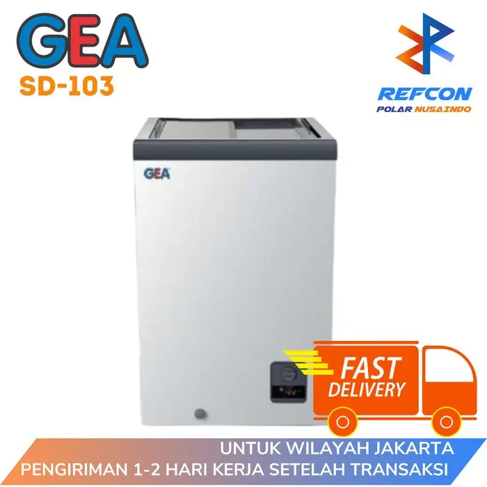 GEA SD 103 / SD103 Flat Glass Freezer 103 Liter Pembeku Kaca Datar