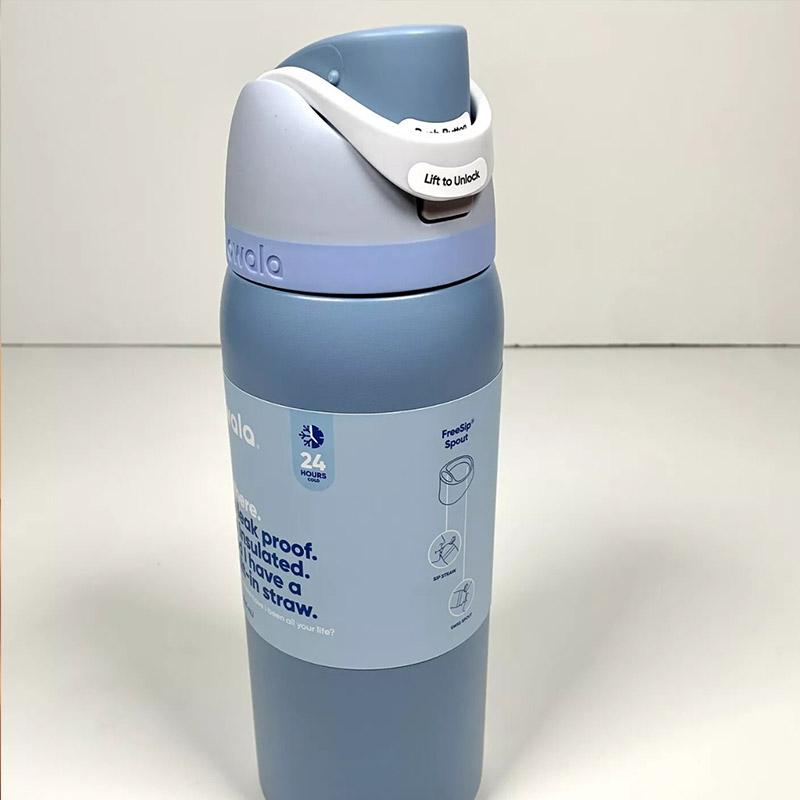 Product Introduction of sea salt Owala FreeSip Insulated Stainless Steel Water Bottle with Straw for Sports and thermos cup outdoor sports water bottle new Owala double-layer vacuum thermos cup sports water bottle outdoor sports straw water cup Drinkware Flasks Portable 14