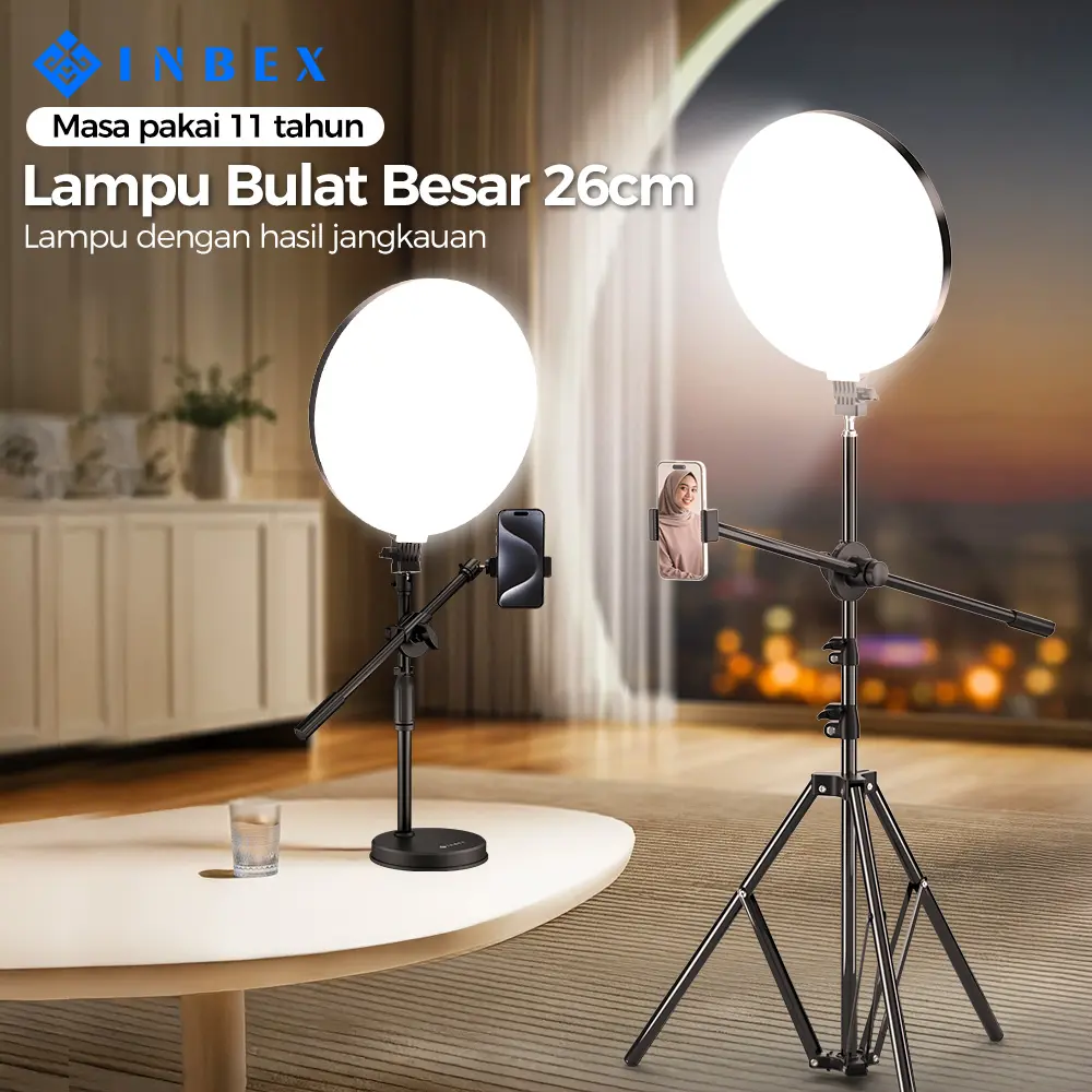 INBEX  lighting konten  2.1m Tripod  lampu konten Konten Kreator Lighting Studio  3 wanrn Live Vlog[k]
