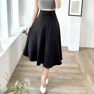Rok Audy Midi Skirt Korean Panjang 7/8 Rok Wanita Anti Kusut - Rok Flare Scuba Premium Casual Kantoran  Karet Bawahan Stretch Tebal Nyaman Rempel Mewah Polos