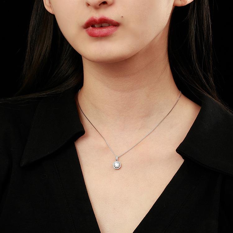 Dây chuyền mặt tròn thanh lịch cho nữ - trang sức 925 - Phụ kiện thời trang sang trọng - Thiết kế hạt hiện đại - Quà tặng sale