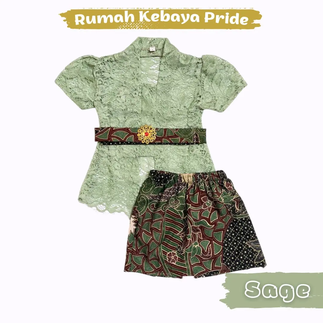Setelan Baju Kebaya Kutu Baru Lucu Imut untuk Bayi - Fashion, Bahan Brokat Lembut dengan Lapisan Furing yang Adem - Katun, Parsel