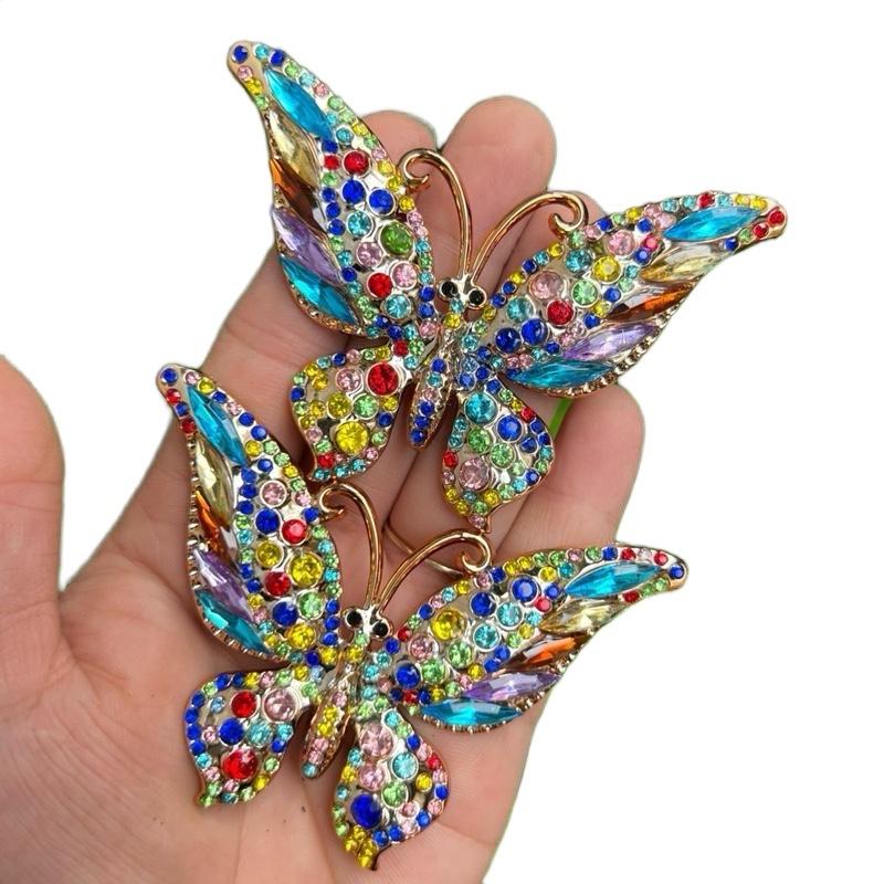 Phụ Kiêm Trang Trí Quần Áo Giày Dép Túi Xách Nhựa Hình Bướm Đính Đá Sang Trọng