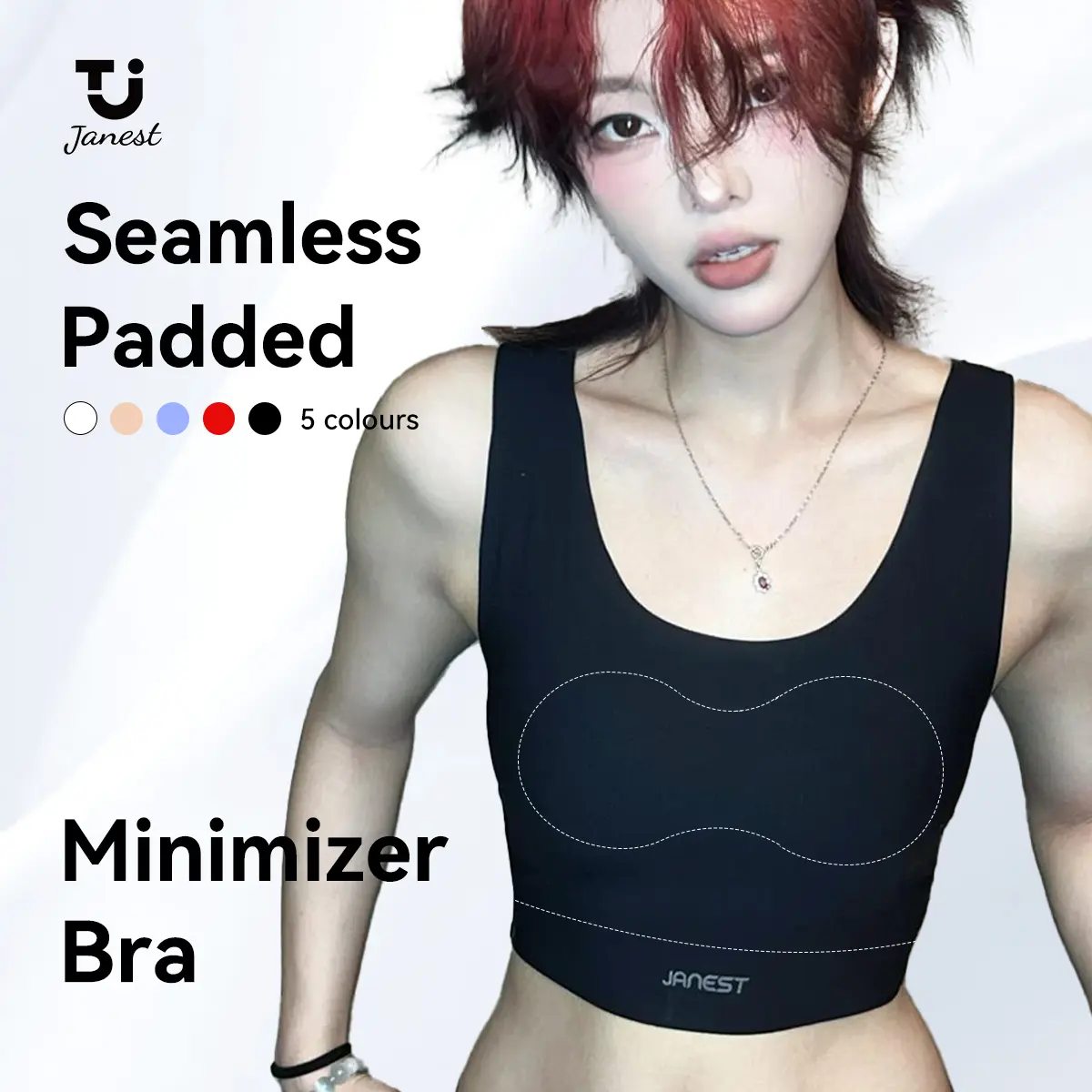 [JANEST Seamless Padded Bra] 5 Colors Sportswear Top For Yoga Basic Minimalist Casual Sports Bra Comfortable Crop Top Fit Outdoor