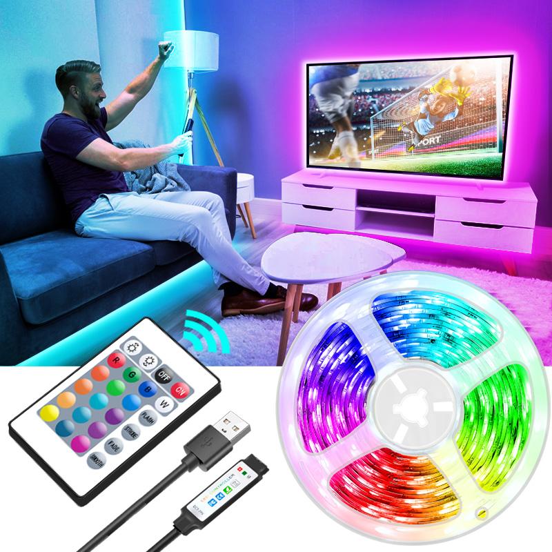 Led Strip Lights with 44 Key Remote Control 1m 5m 10m 20m RGB LED Strip ...