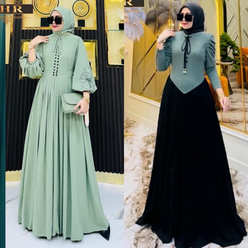 Dress SHR Premium Rajutan LD100/120 PB 140 Model Dada Full Muslim Melar - Formal, Gamis 7